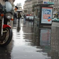 Wet day in Rue du Faubourg St Denis